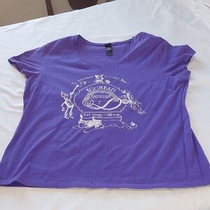 Hanes Nano-T Egg Head Purple Tee.Fort Bragg ,Ca Size XL